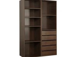 Kit dressing modulable avec 5 tiroirs et 7 étagères "Opéra" - 2 éléments - Marron