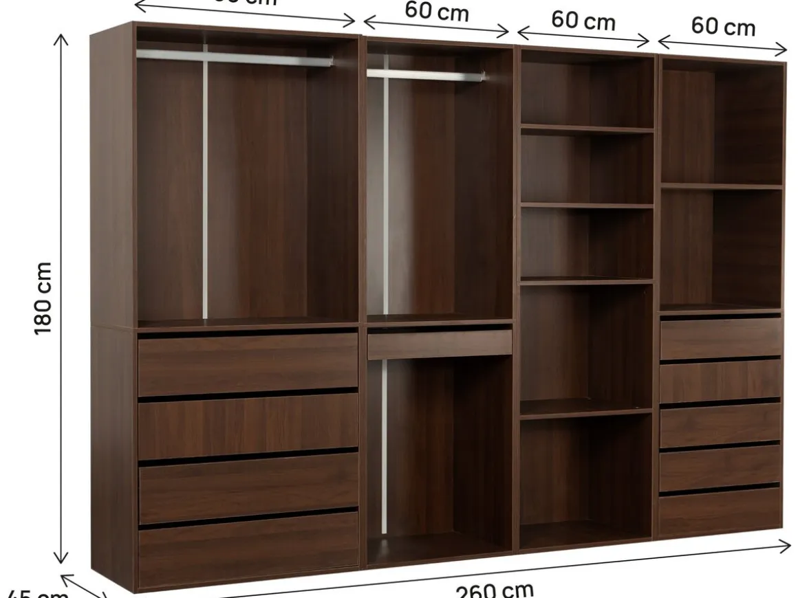 Kit dressing " Opéra " modulable - 4 éléments - Marron