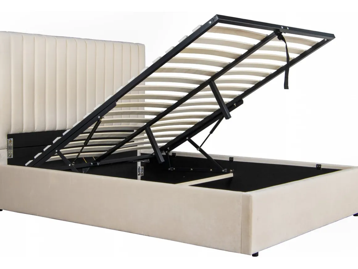 Lit avec coffre "Mia" - 140 x 190 cm - Beige