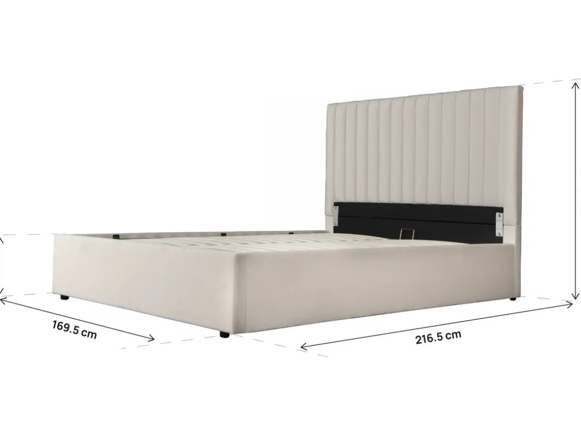 Lit avec coffre "Mia" - 160 x 200 cm - Beige