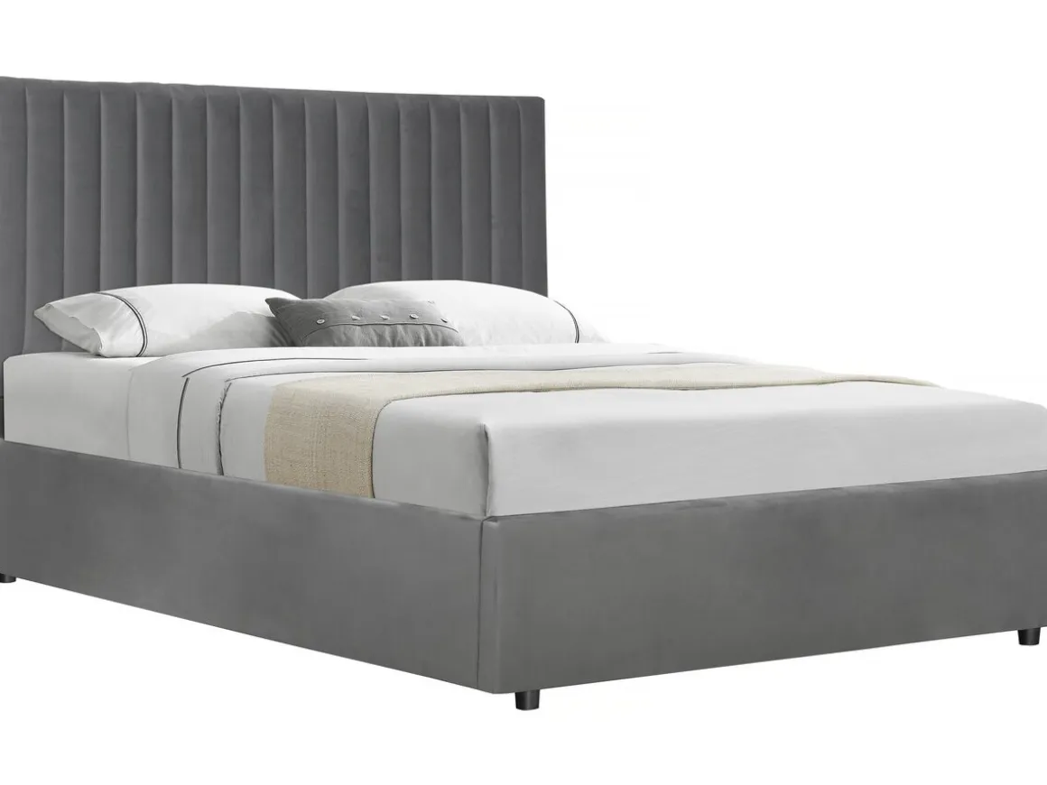 Lit avec coffre "Mia" - 140 x 190 cm - Gris