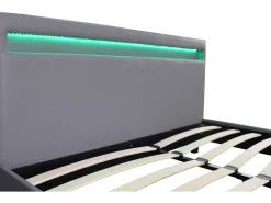 Lit  avec LED "Maria" - 160 x 200 cm - Gris