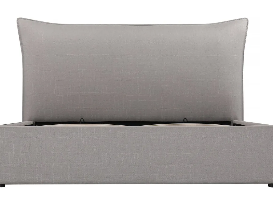 Lit coffre double "Megeve" 140 x 200 cm - Gris