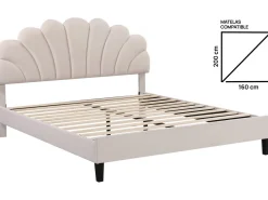 Lit coquillage en velours 