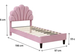 Lit coquillage en velours 