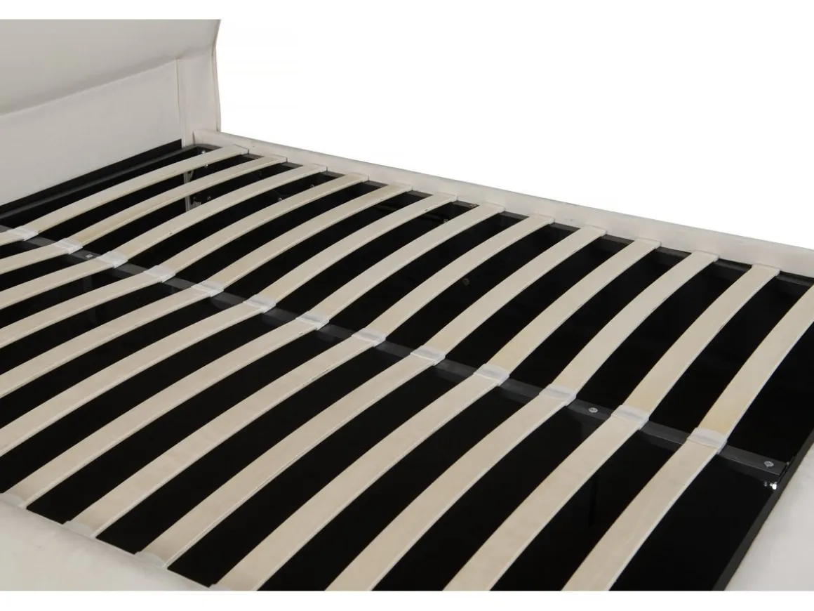 Lit double avec coffre en velours "Chamonix" - 160 x 200 cm - Beige