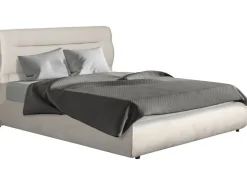 Lit double avec coffre en velours "Chamonix" - 160 x 200 cm - Beige