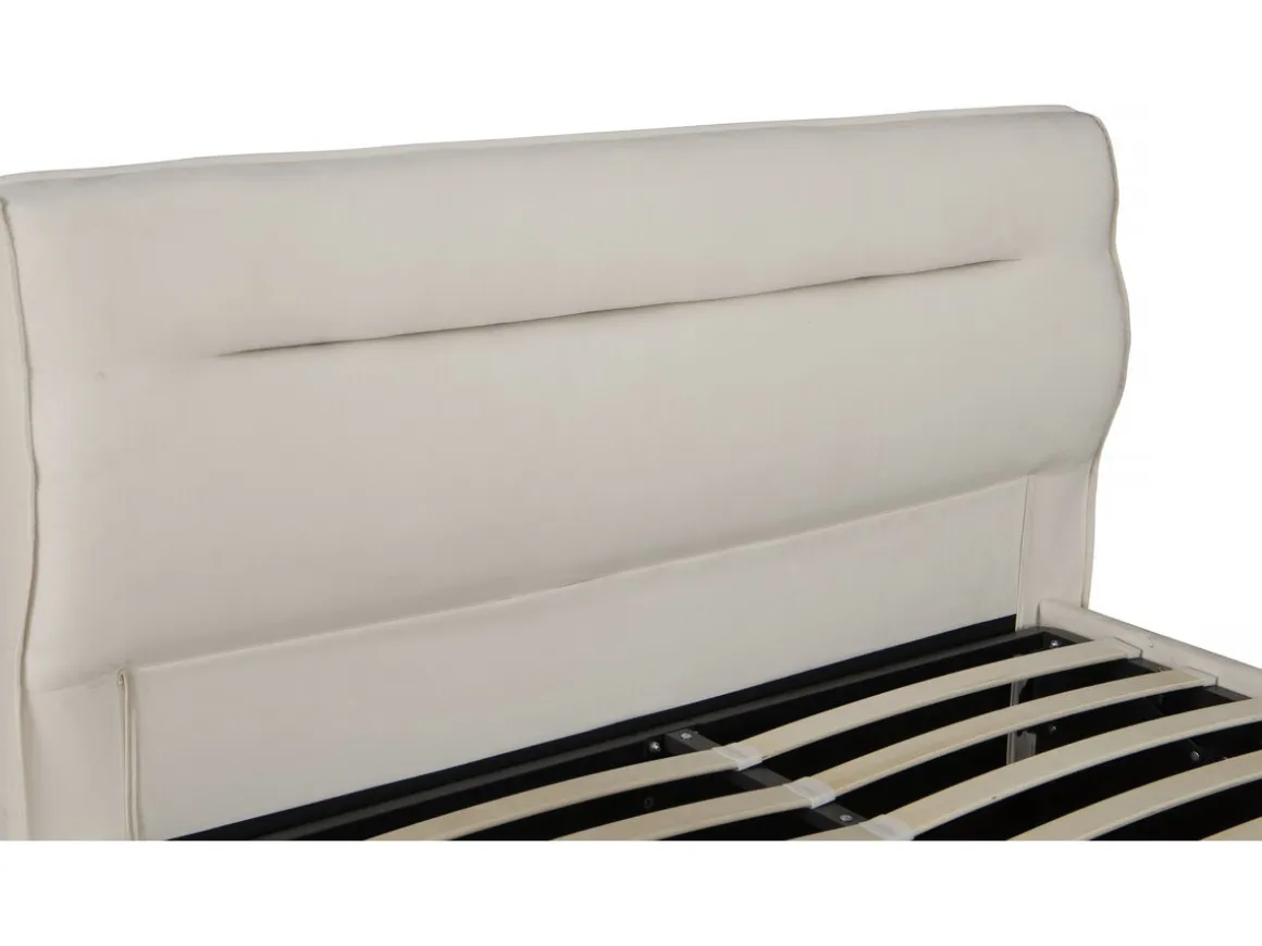 Lit double avec coffre en velours "Chamonix" - 160 x 200 cm - Beige