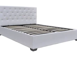 Lit double avec coffre "Tino" - 140 × 190 cm - Blanc
