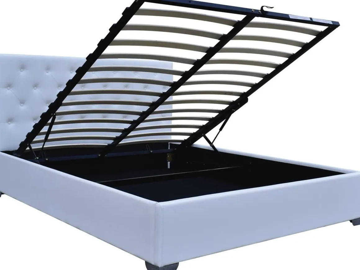 Lit double avec coffre "Tino" - 140 × 190 cm - Blanc