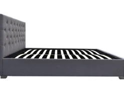 Lit double avec coffre "Tino" - 160 × 200 cm - Gris