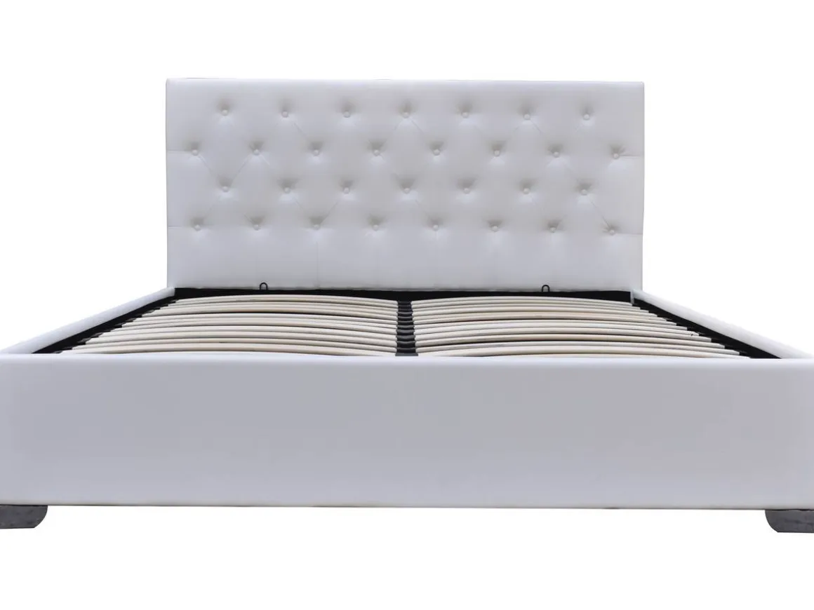 Lit double avec coffre "Tino" - 160 × 200 cm - Blanc