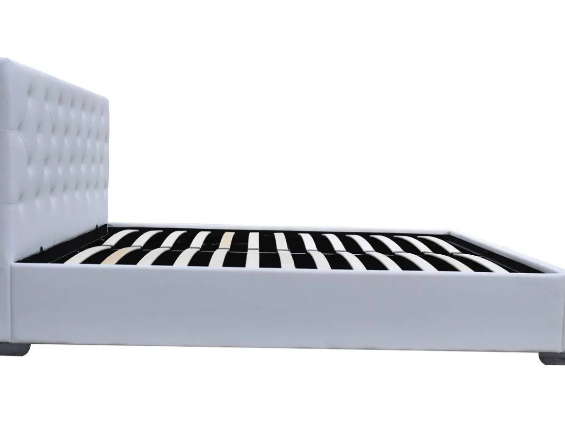 Lit double avec coffre "Tino" - 160 × 200 cm - Blanc