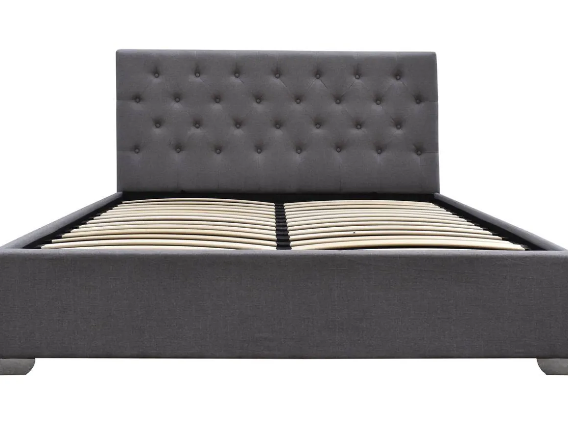 Lit double avec coffre "Tino" - 180 x 200 cm - Gris