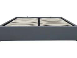 Lit double en PVC avec coffre "Ava" - 140 x 190 cm - Gris