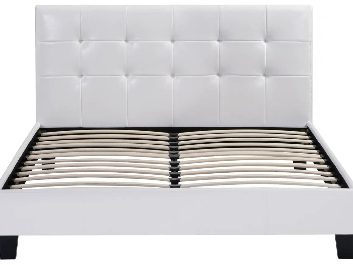 Lit double en pvc "Julia" - 180 x 200 - Blanc
