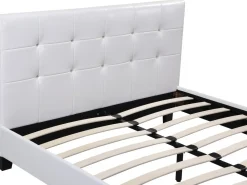 Lit double en pvc "Julia" - 140 x 190 cm - Blanc