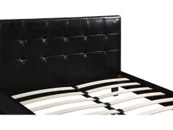 Lit double en pvc "Julia" - 140 x 190 cm - Noir