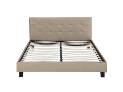 Lit double en pvc "Julia" - 140 x 190 cm - Taupe