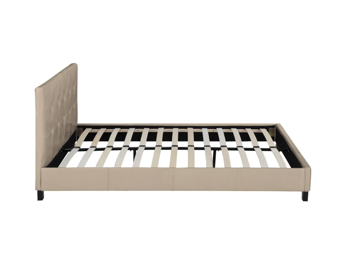 Lit double en pvc "Julia" - 140 x 190 cm - Taupe