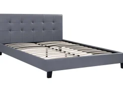Lit double en pvc "Julia" - 160 x 200 - Gris clair