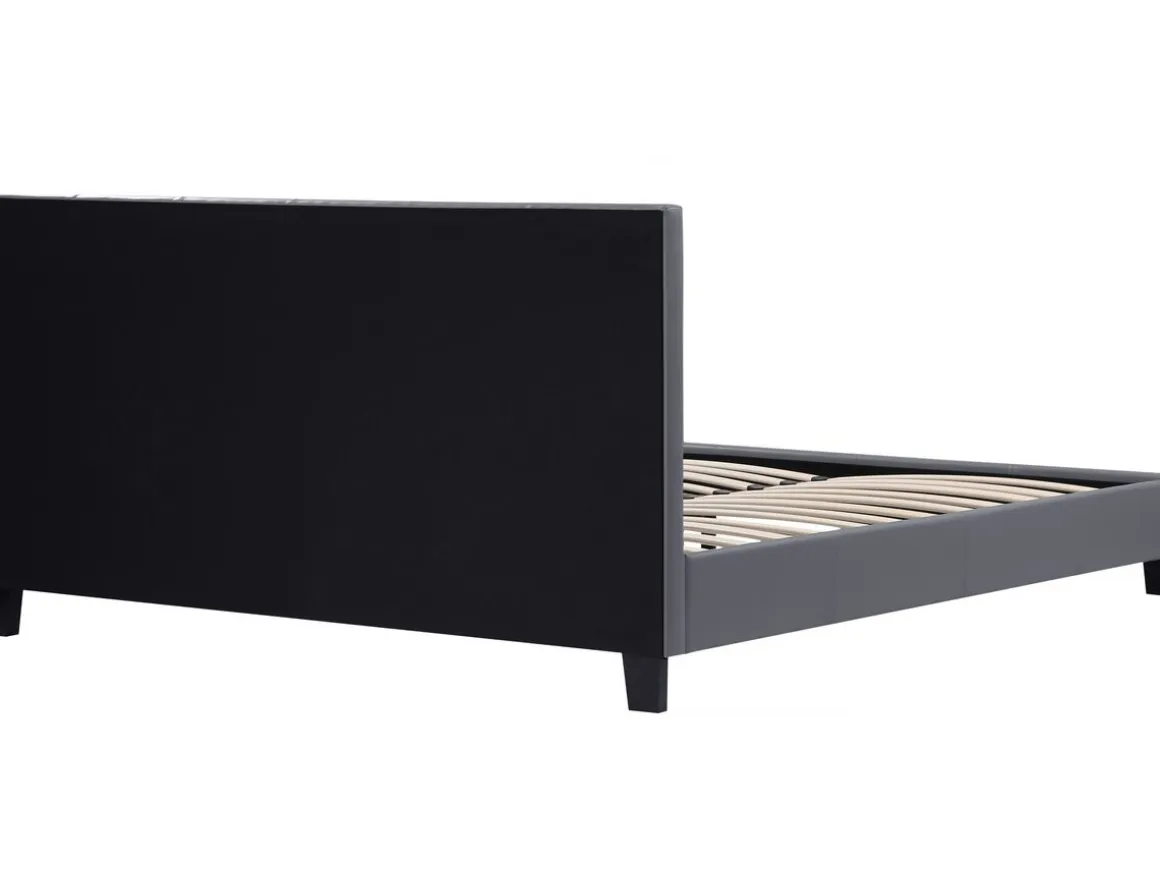 Lit double en pvc "Julia" - 160 x 200 - Gris clair