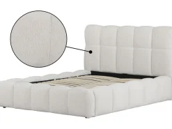 Lit double en tissu avec coffre 