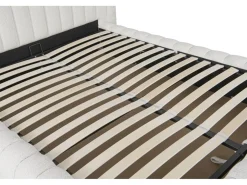 Lit double en tissu avec coffre "Tignes" - 140 x 190 cm - Beige