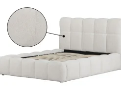 Lit double en tissu avec coffre 