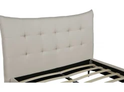 Lit double en tissu capitonné " Aspen" 140 x 190 cm - Beige