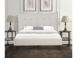 Lit double en tissu capitonné 