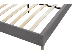 Lit double en tissu "Louise" - 140 x 190 cm - Gris