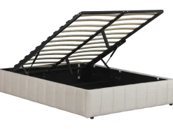 Lit double en velours avec coffre et sommier 