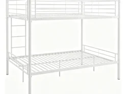 Lit double superposé avec sommier inclus "Adam" - 140 x 190 cm - Blanc