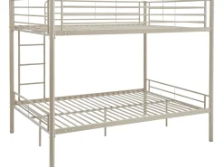 Lit double superposé avec sommier inclus "Adam" - 140 x 190 cm - Taupe