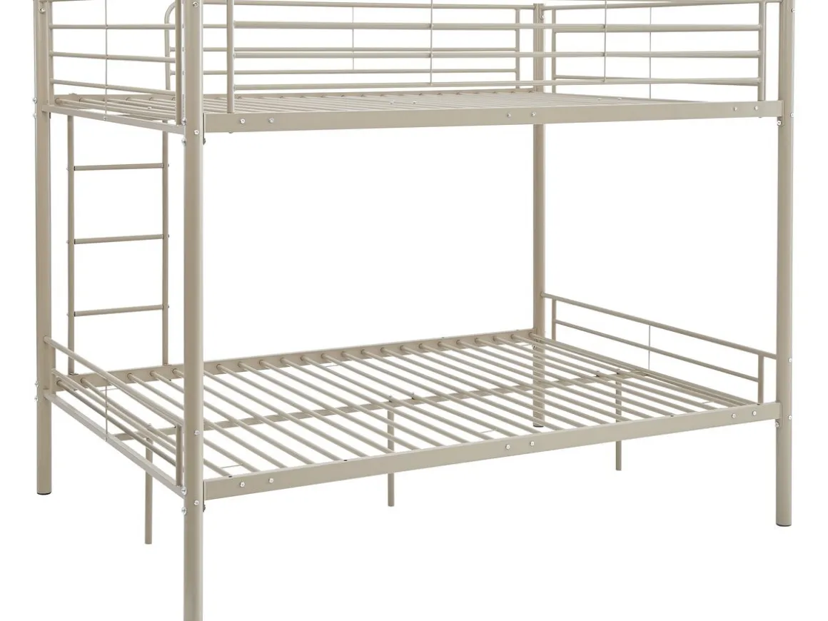 Lit double superposé avec sommier inclus "Adam" - 140 x 190 cm - Taupe