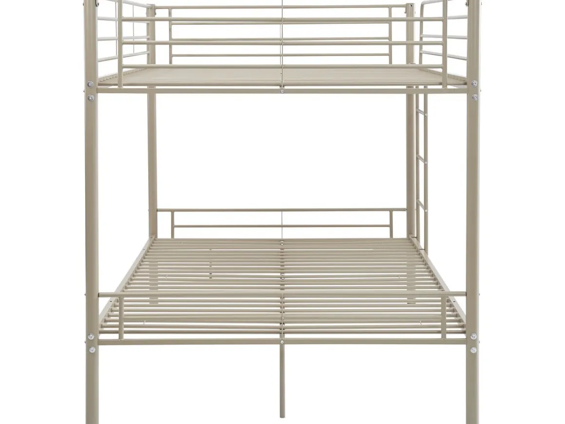 Lit double superposé avec sommier inclus "Adam" - 140 x 190 cm - Taupe