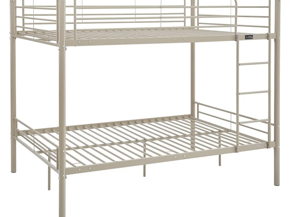 Lit double superposé avec sommier inclus "Adam" - 140 x 190 cm - Taupe