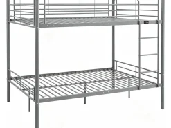 Lit double superposé avec sommier inclus "Adam" - 140 x 190 cm - Gris