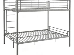 Lit double superposé avec sommier inclus "Adam" - 140 x 190 cm - Gris