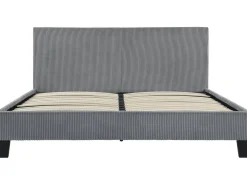 Lit en Velours Cotelé "Ambre" - 160 x 200 - Gris