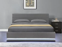 Lit LED avec coffre "Anastasia" - 160 x 200 - Gris foncé