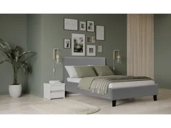 Lit "Lina" - 90 x 190 cm - Gris clair
