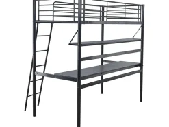 Lit mezzanine avec bureau "Alona" - 90 x 190 cm - Noir