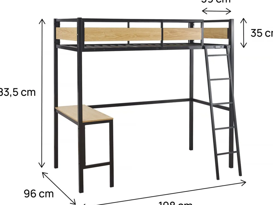 Lit mezzanine avec bureau 窶廢than窶
