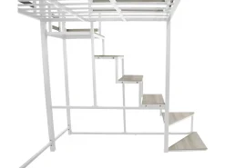 Lit mezzanine en métal avec escalier