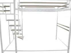 Lit mezzanine en métal avec escalier