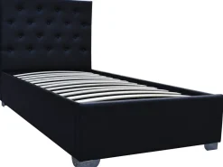 Lit simple avec coffre "Tino" - 90 × 190 cm - Noir