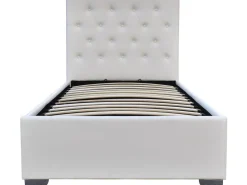 Lit simple avec coffre "Tino" - 90 × 190 cm - Blanc
