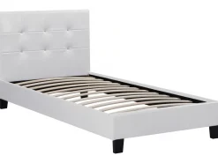 Lit simple en pvc "Julia" - 90 x 190 cm - Blanc